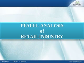 PESTEL ANALYSIS
of
RETAIL INDUSTRY
 