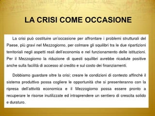 LA CRISI COME OCCASIONE