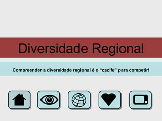 Diversidade Regional Compreender a diversidade regional é o “cacife” para competir! 