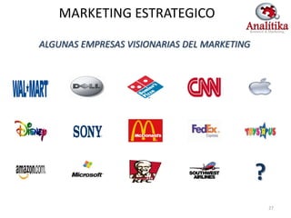 MARKETING ESTRATEGICO

ALGUNAS EMPRESAS VISIONARIAS DEL MARKETING




                                             ?
                                                 27
 