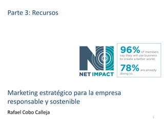Parte 3: Recursos




Marketing estratégico para la empresa
responsable y sostenible
Rafael Cobo Calleja
                                        1
 