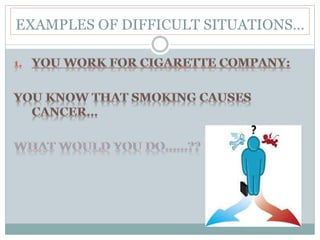 EXAMPLES OF DIFFICULT SITUATIONS…
 