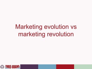 Marketing evolution vs
marketing revolution
 