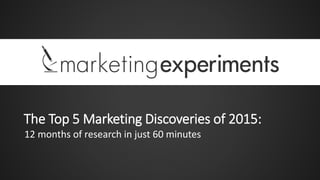 The Top 5 Marketing Discoveries of 2015:
12 months of research in just 60 minutes
 