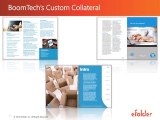 BoomTech’s Custom Collateral
© 2015 eFolder, Inc. All Rights Reserved.
1
 