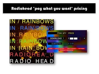Radiohead „pay what you want‟ pricing
 
