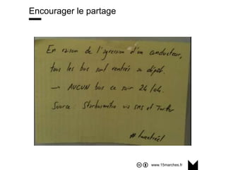 www.15marches.fr
Encourager le partage
 