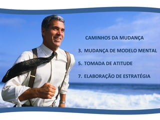 CAMINHOS DA MUDANÇA MUDANÇA DE MODELO MENTAL TOMADA DE ATITUDE ELABORAÇÃO DE ESTRATÉGIA 