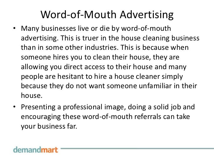 advertising a cleaning business