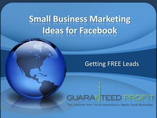 Small Business Marketing Ideas for Facebook Getting FREE Leads 