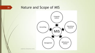 Nature and Scope of MIS
MARKETING INFORAMTION SYSTEM
26
 