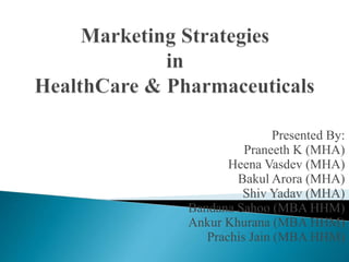 Presented By:
Praneeth K (MHA)
Heena Vasdev (MHA)
Bakul Arora (MHA)
Shiv Yadav (MHA)
Bandana Sahoo (MBA HHM)
Ankur Khurana (MBA HHM)
Prachis Jain (MBA HHM)
 