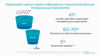 Охватывайте нужных людей и обращайтесь к высококачественным
потенциальным покупателям
 