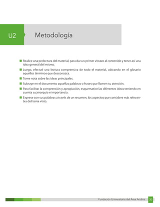 Fundación Universitaria del Área Andina 30
U2
Fundación Universitaria del Área Andina 4
Metodología
■ Realice una prelectu...