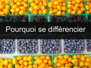 4
La diversification des marchés
15
Pourquoi se différencier
http://www.flickr.com/photos/jcherfas/309721036/sizes/o/
 