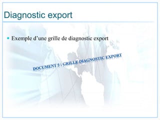 Diagnostic export
 Exemple d’une grille de diagnostic export
 