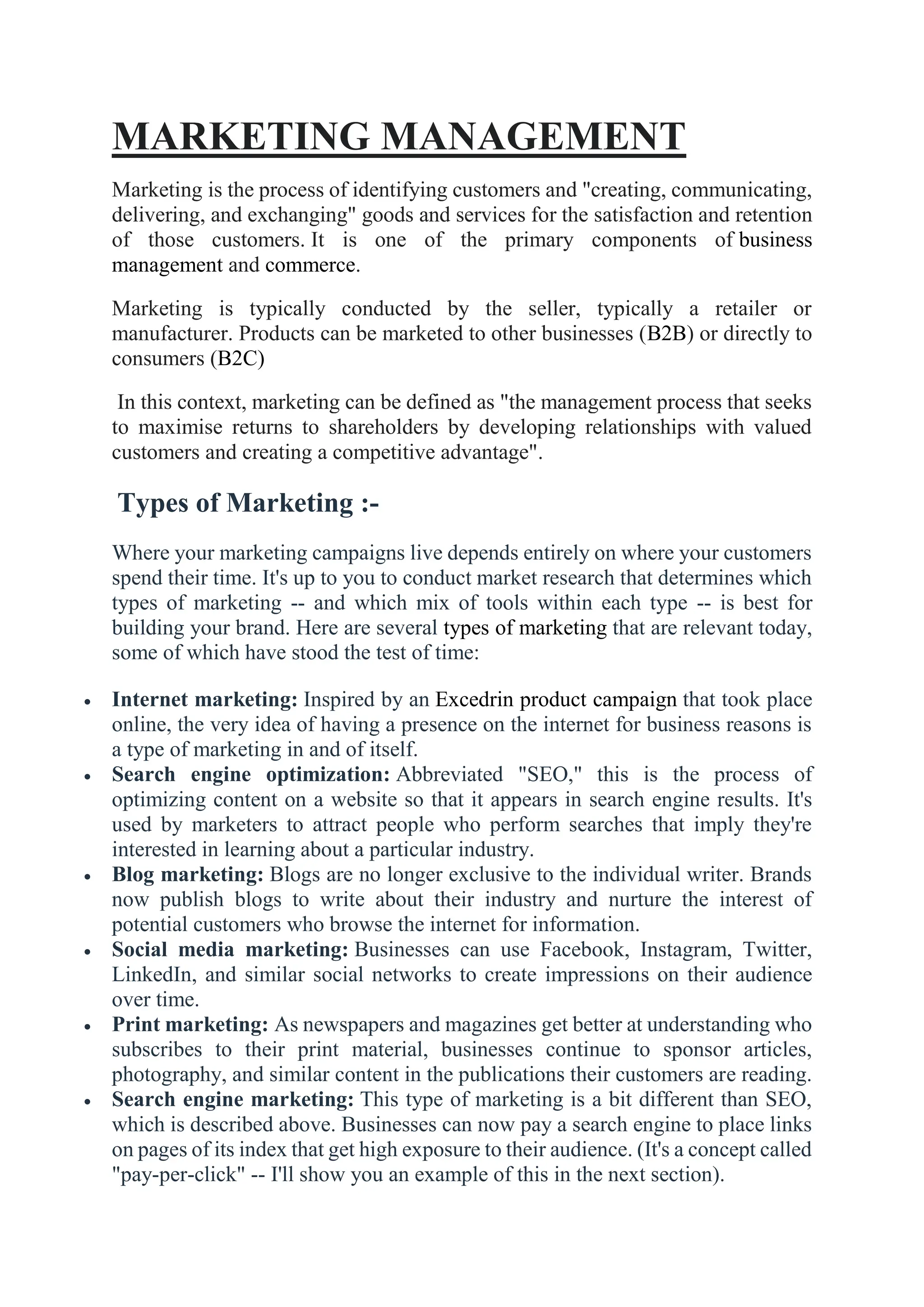 Marketing internship report file for MBA | PDF