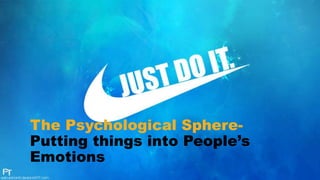 The Psychological Sphere-
Putting things into People’s
Emotions
 