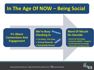 In The Age Of NOW – Being Social


                                   We’re Busy                              Word Of Mout...