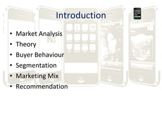 Introduction Market Analysis Theory Buyer Behaviour Segmentation Marketing Mix Recommendation 