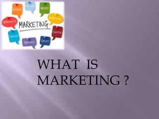 WHAT IS
MARKETING ?
 