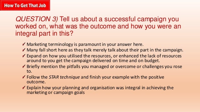 interview questions for marketing position