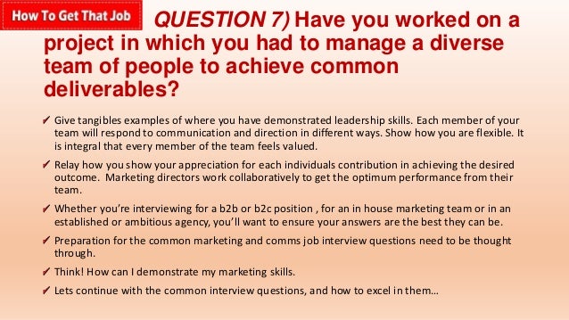 common marketing interview questions