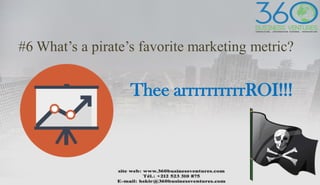 #6 What’s a pirate’s favorite marketing metric?
Thee arrrrrrrrrrROI!!!
 