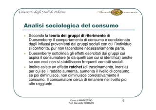 Marketing L3 Consumo E Domanda