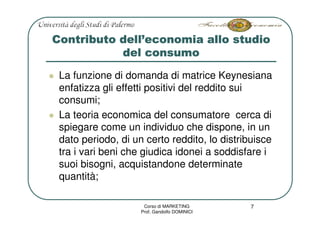 Marketing L3 Consumo E Domanda