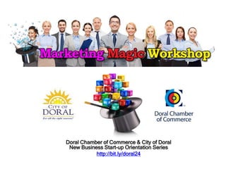 Doral Chamber of Commerce & City of Doral
New Business Start-up Orientation Series
http://bit.ly/doral24
 
