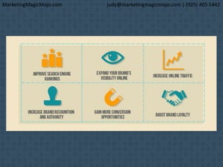 MarketingMagicMojo.com judy@marketingmagicmojo.com | (925) 405 5442
 
