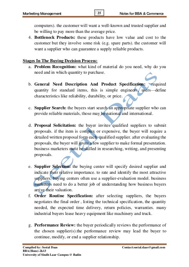 Marketing Management(Notes for BBA & Commerce)