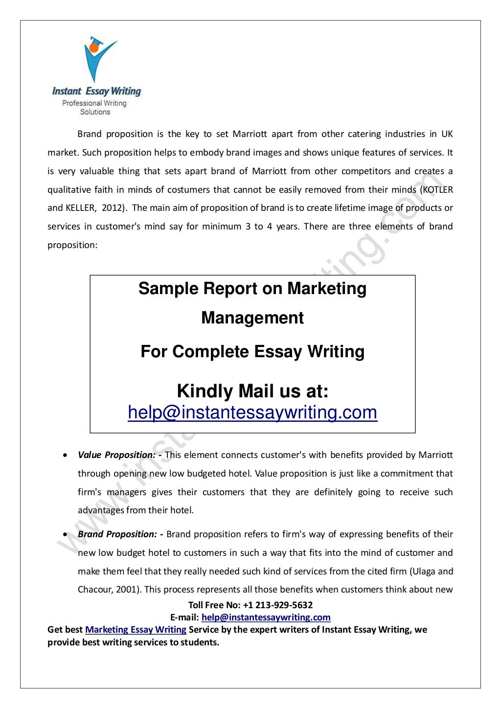 essay questions on marketing management