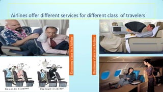 Airlines offer different services for different class of travelers
35
Economy
class
in
a
Airline
Business
class
in
a
Airline
 