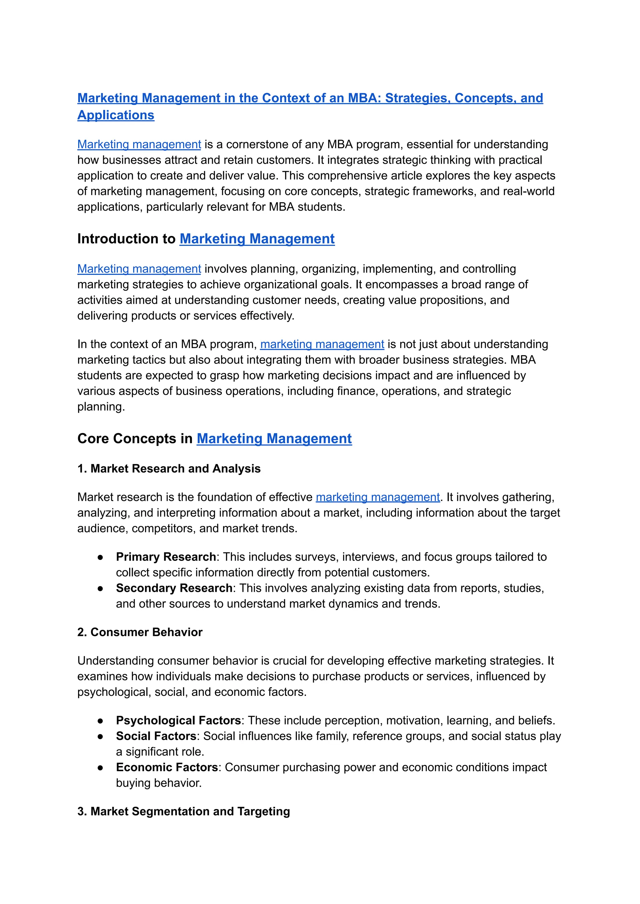 Marketing Management Questions and Answers | PDF