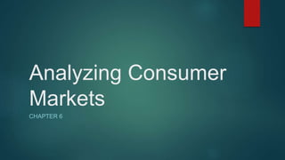 Analyzing Consumer
Markets
CHAPTER 6
 