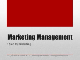 Marketing management for start up businesses