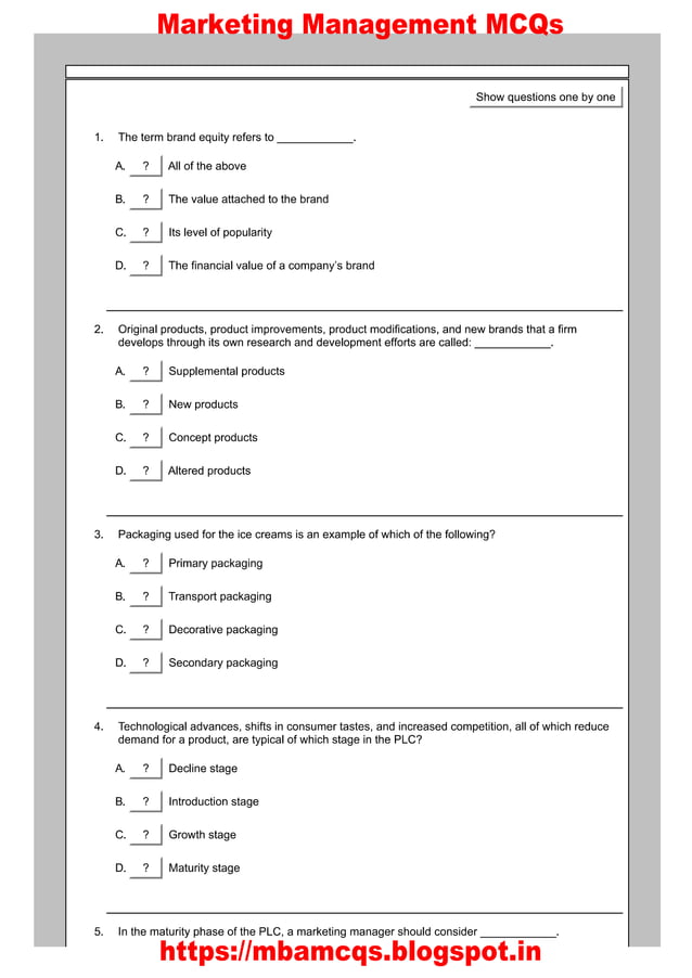 Marketing Management Class 12 MCQs Questions with Answers visual data 4