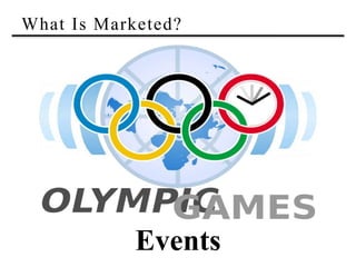 What Is Marketed?
Events
 