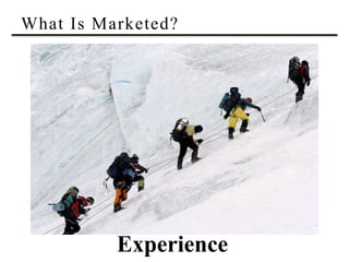 What Is Marketed?
Experience
 