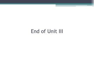 End of Unit III
 