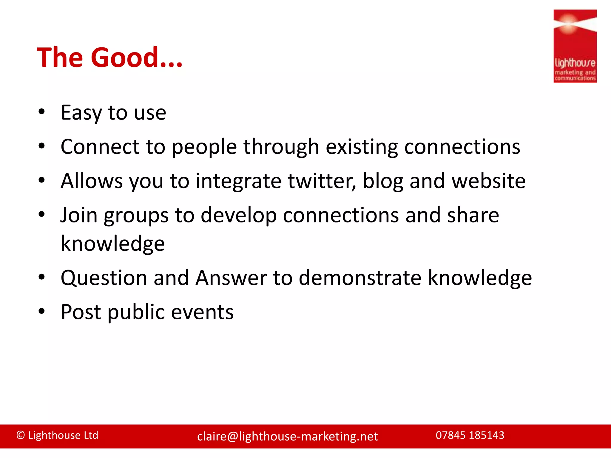 What’s bad...Time intensiveNeed to have regular contentBusy blogospherePersonality and content very important