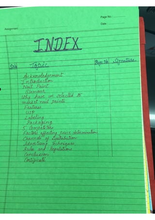 Marketing Project- Class XII (B.St)