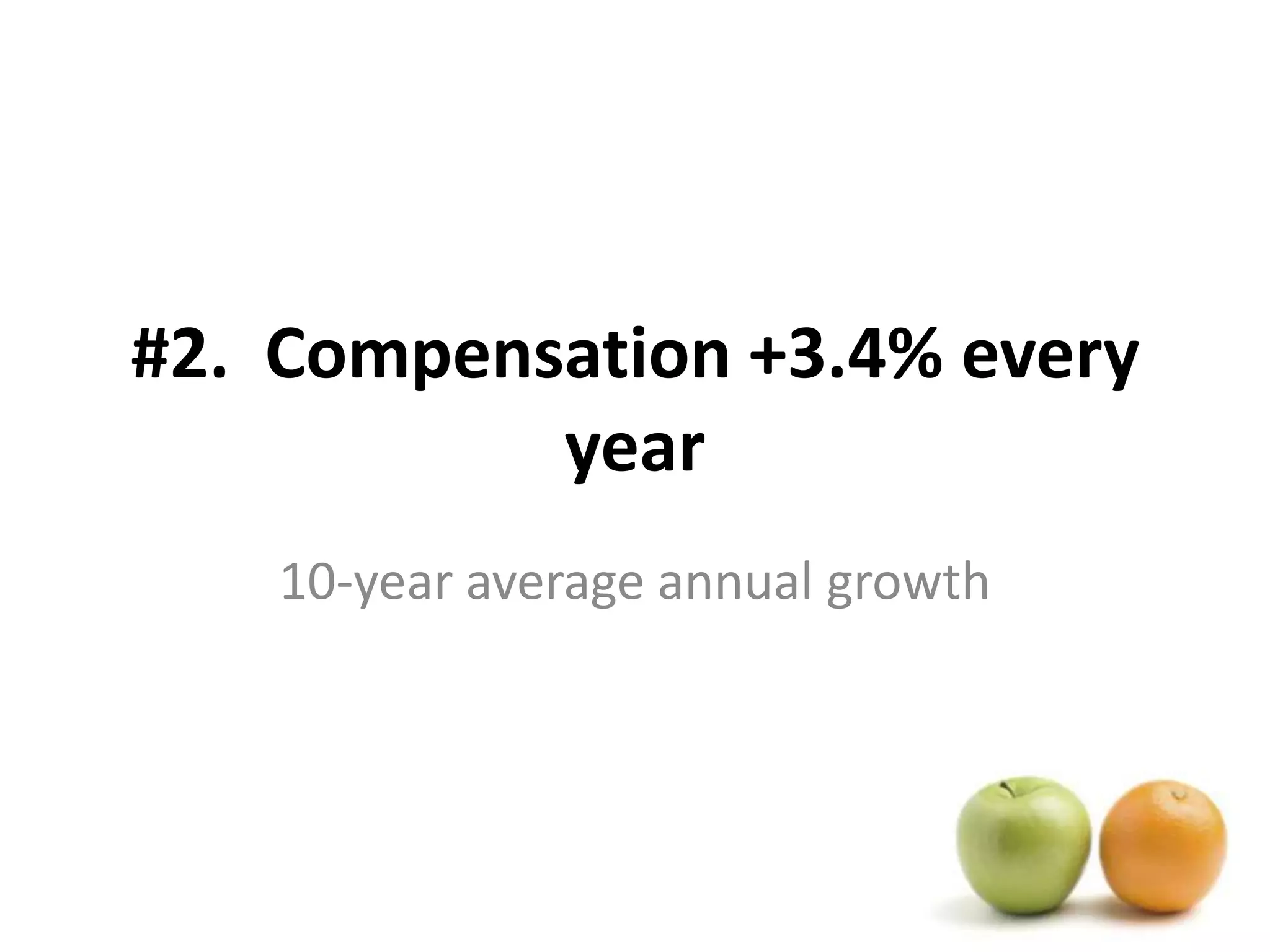 #2.  Compensation +3.4% every year10-year average annual growth