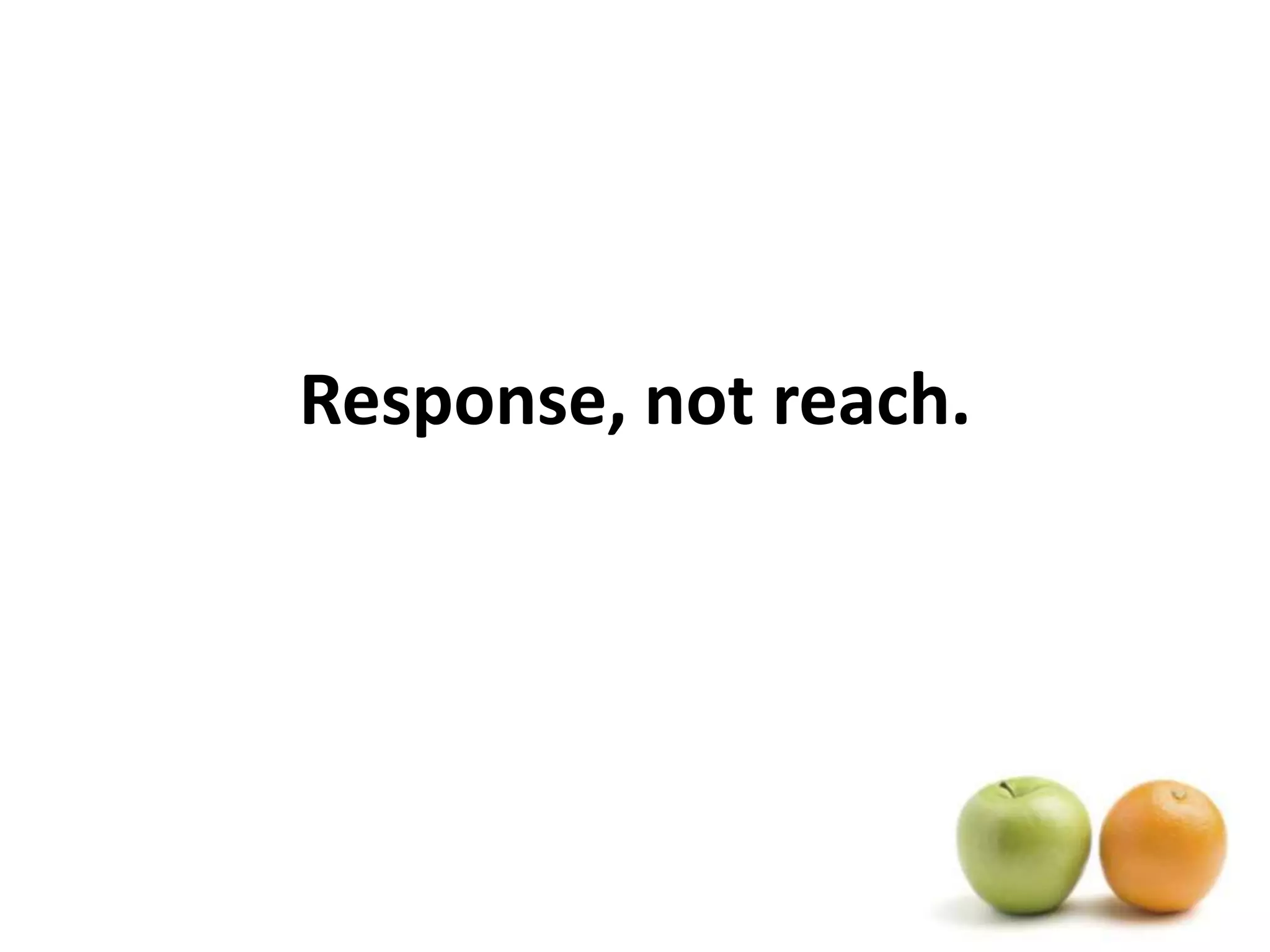 Response, not reach.