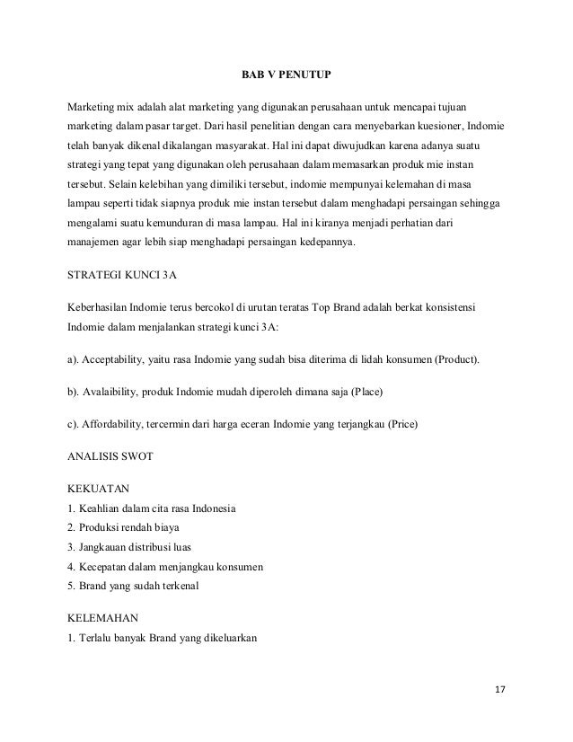 Marketing Mix Indomie