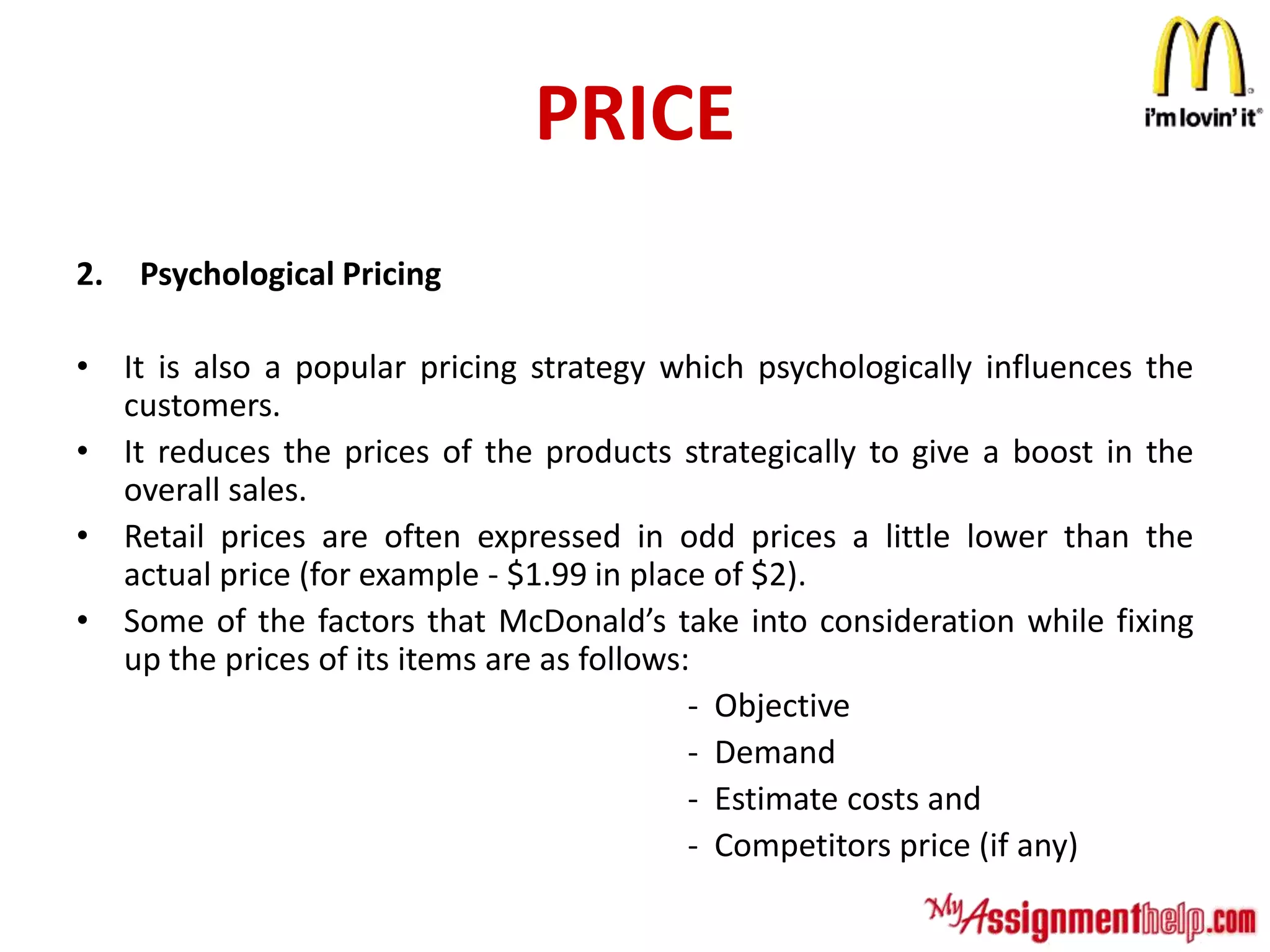 Marketing Mix of Mc Donald’s | PPTX