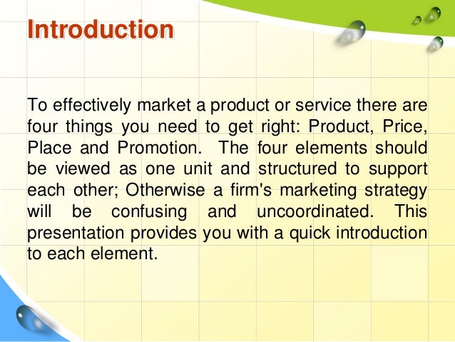 four elements of marketing mix
