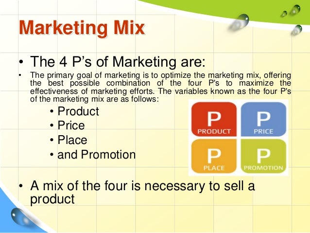 the four ps of the marketing mix are